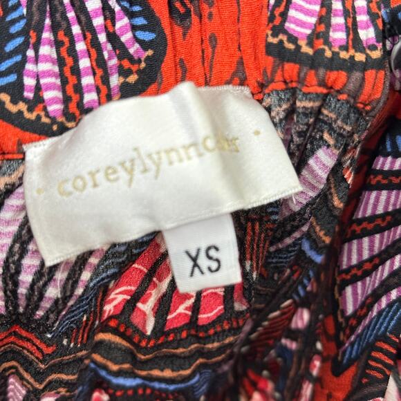 ANTHROPOLOGIE x COREY LYNN CALTER Doriane Midi Dress Red Purple Sz XS {U44} - Picture 6 of 7